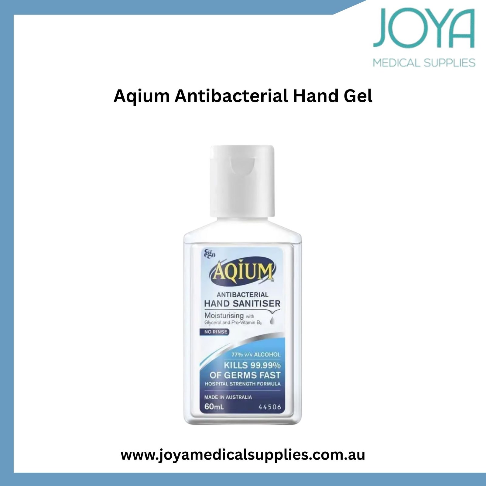 Buy Aqium Antibacterial Hand Gel 60ml - Joya Medical Supplies | Australia