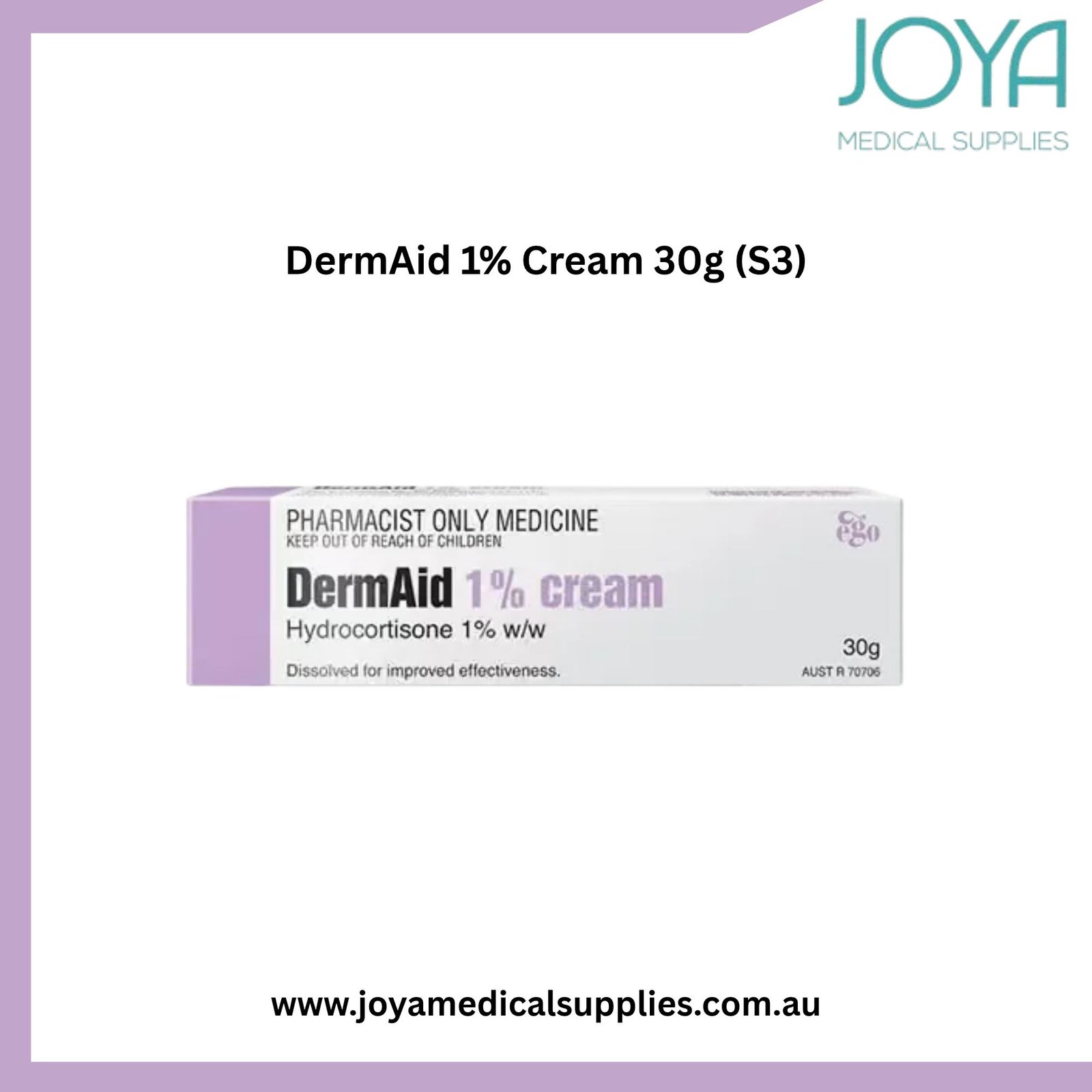 Buy DermAid 1% Cream 30g (S3) - Joya Medical Supplies
