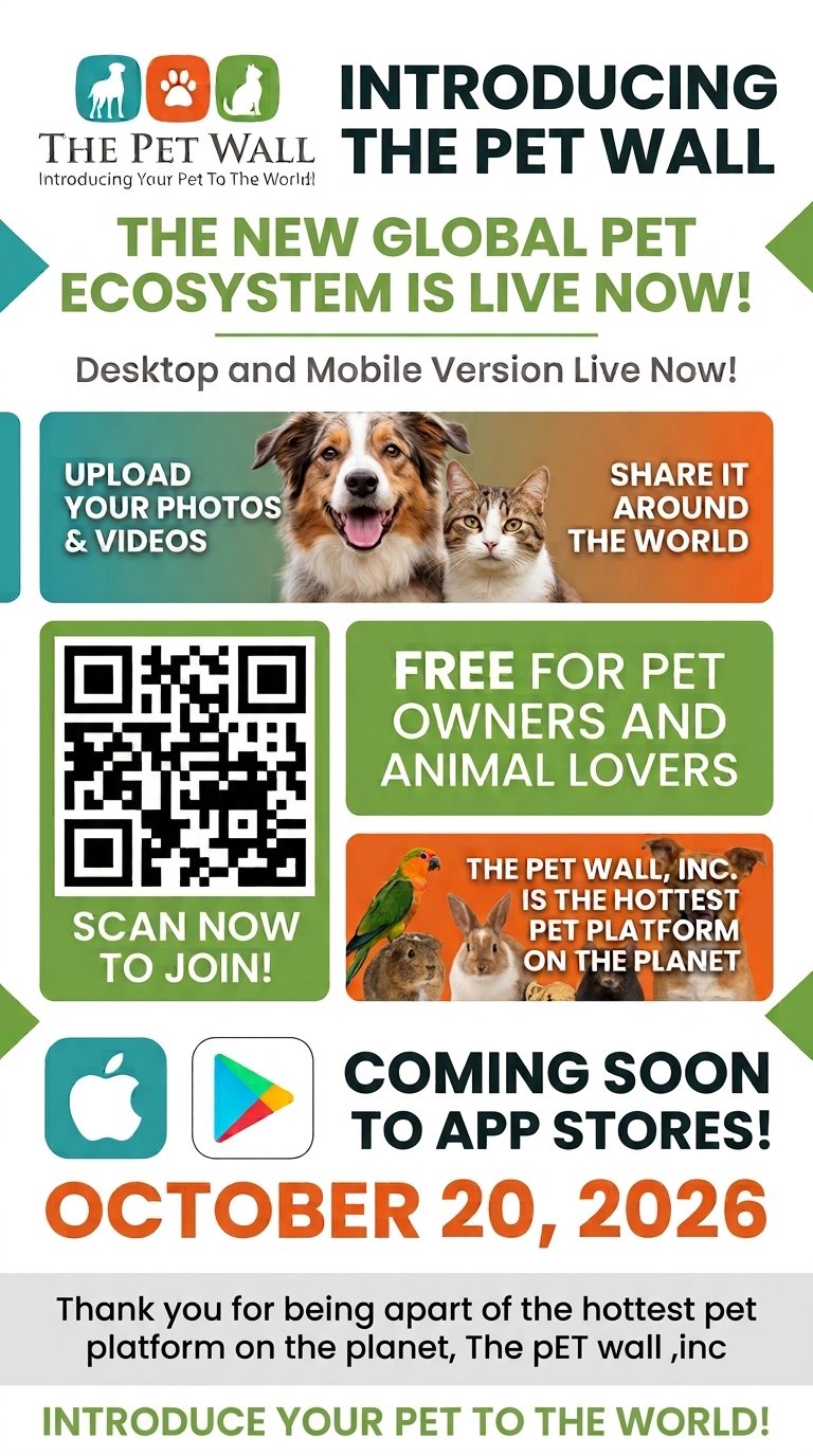 The Pet Wall: The New Global Pet Ecosystem Is Live, Free for Pet Owners