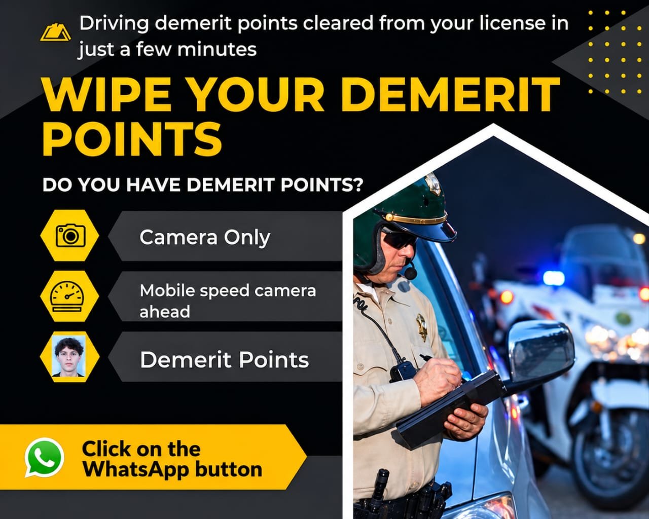DEMERIT POINTS AND FINE FIXED